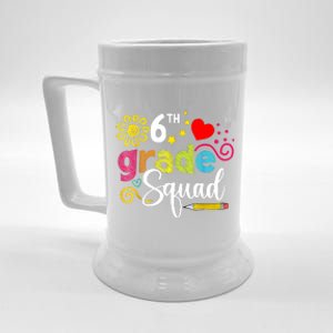 Sixth Grade Squad Back To School 6th Grader Teacher Beer Stein