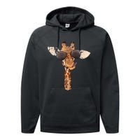 Sunglasses Giraffe Performance Fleece Hoodie