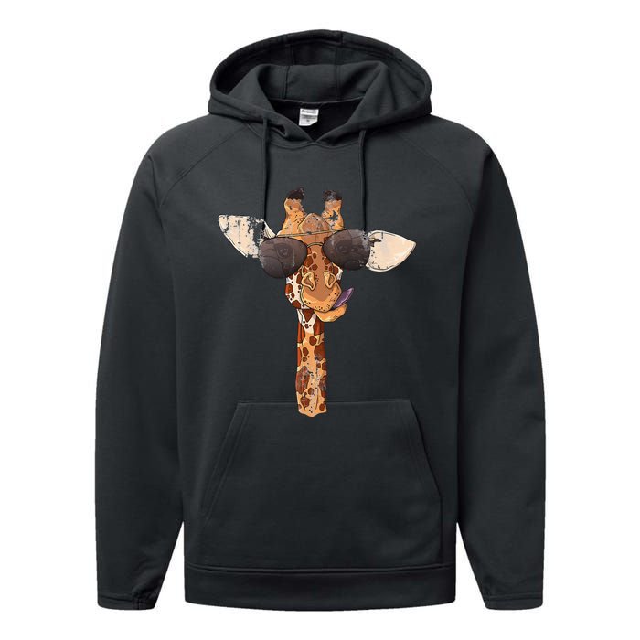 Sunglasses Giraffe Performance Fleece Hoodie