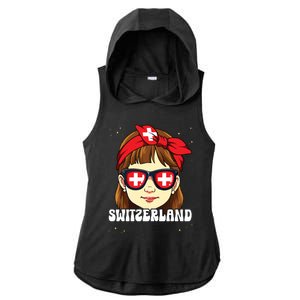 Swiss Girl Switzerland Ladies PosiCharge Tri-Blend Wicking Draft Hoodie Tank