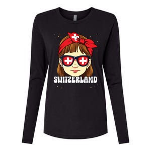 Swiss Girl Switzerland Womens Cotton Relaxed Long Sleeve T-Shirt