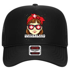 Swiss Girl Switzerland High Crown Mesh Back Trucker Hat