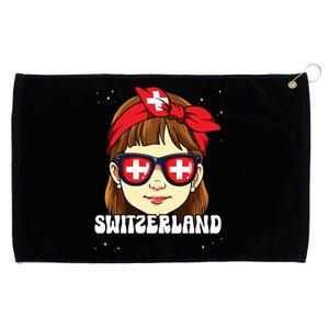 Swiss Girl Switzerland Grommeted Golf Towel