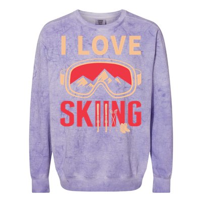 Ski Gift Skiing And Ski Lover Gift Colorblast Crewneck Sweatshirt