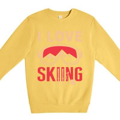 Ski Gift Skiing And Ski Lover Gift Premium Crewneck Sweatshirt