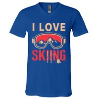 Ski Gift Skiing And Ski Lover Gift V-Neck T-Shirt