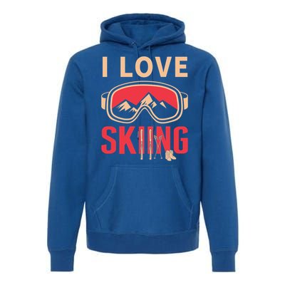 Ski Gift Skiing And Ski Lover Gift Premium Hoodie