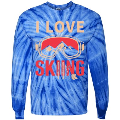 Ski Gift Skiing And Ski Lover Gift Tie-Dye Long Sleeve Shirt