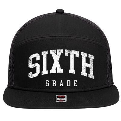 Sixth Grade Squad 6th Grade Team Retro First Day Of School 7 Panel Mesh Trucker Snapback Hat