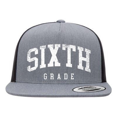 Sixth Grade Squad 6th Grade Team Retro First Day Of School Flat Bill Trucker Hat