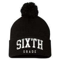 Sixth Grade Squad 6th Grade Team Retro First Day Of School Pom Pom 12in Knit Beanie