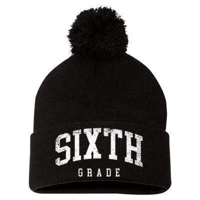 Sixth Grade Squad 6th Grade Team Retro First Day Of School Pom Pom 12in Knit Beanie