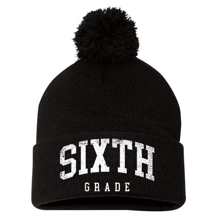 Sixth Grade Squad 6th Grade Team Retro First Day Of School Pom Pom 12in Knit Beanie