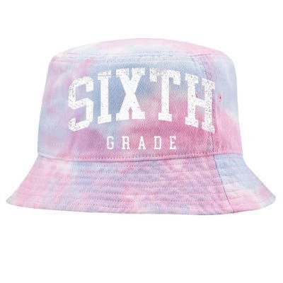 Sixth Grade Squad 6th Grade Team Retro First Day Of School Tie-Dyed Bucket Hat