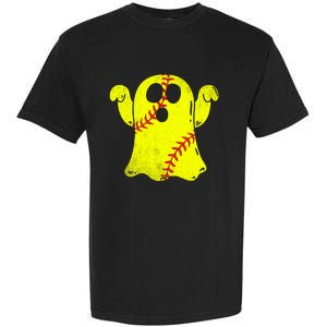 Softball Ghost Softball Lover Halloween Costume Garment-Dyed Heavyweight T-Shirt