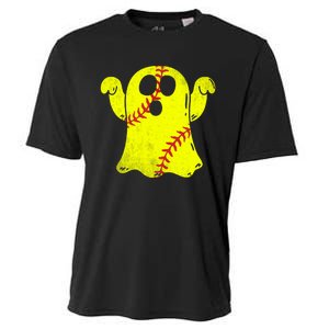 Softball Ghost Softball Lover Halloween Costume Cooling Performance Crew T-Shirt