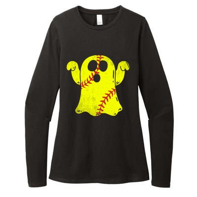 Softball Ghost Softball Lover Halloween Costume Womens CVC Long Sleeve Shirt