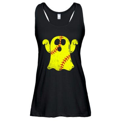 Softball Ghost Softball Lover Halloween Costume Ladies Essential Flowy Tank