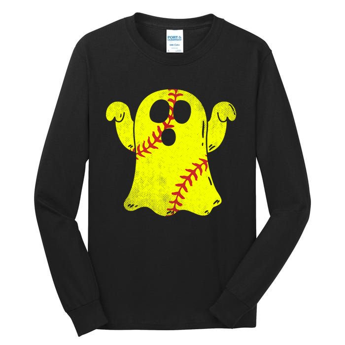 Softball Ghost Softball Lover Halloween Costume Tall Long Sleeve T-Shirt