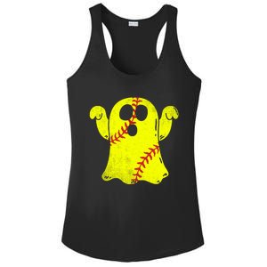 Softball Ghost Softball Lover Halloween Costume Ladies PosiCharge Competitor Racerback Tank