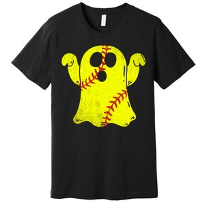 Softball Ghost Softball Lover Halloween Costume Premium T-Shirt