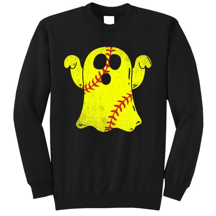 Softball Ghost Softball Lover Halloween Costume Tall Sweatshirt