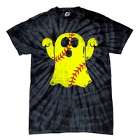 Softball Ghost Softball Lover Halloween Costume Tie-Dye T-Shirt