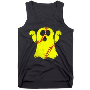 Softball Ghost Softball Lover Halloween Costume Tank Top