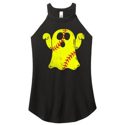 Softball Ghost Softball Lover Halloween Costume Women’s Perfect Tri Rocker Tank