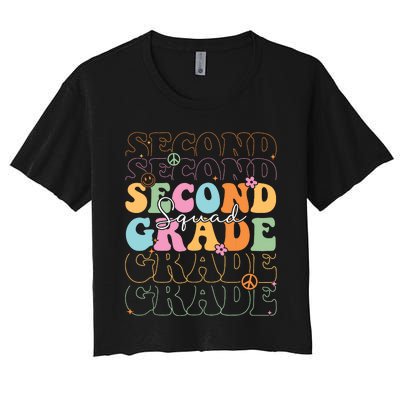 Second Grade Squad Student Teacher Gift Back To School Women's Crop Top Tee