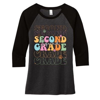 Second Grade Squad Student Teacher Gift Back To School Women's Tri-Blend 3/4-Sleeve Raglan Shirt