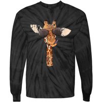 Sunglasses Giraffe Tie-Dye Long Sleeve Shirt