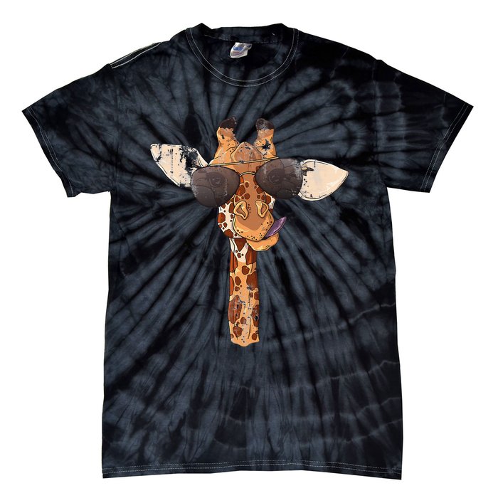 Sunglasses Giraffe Tie-Dye T-Shirt