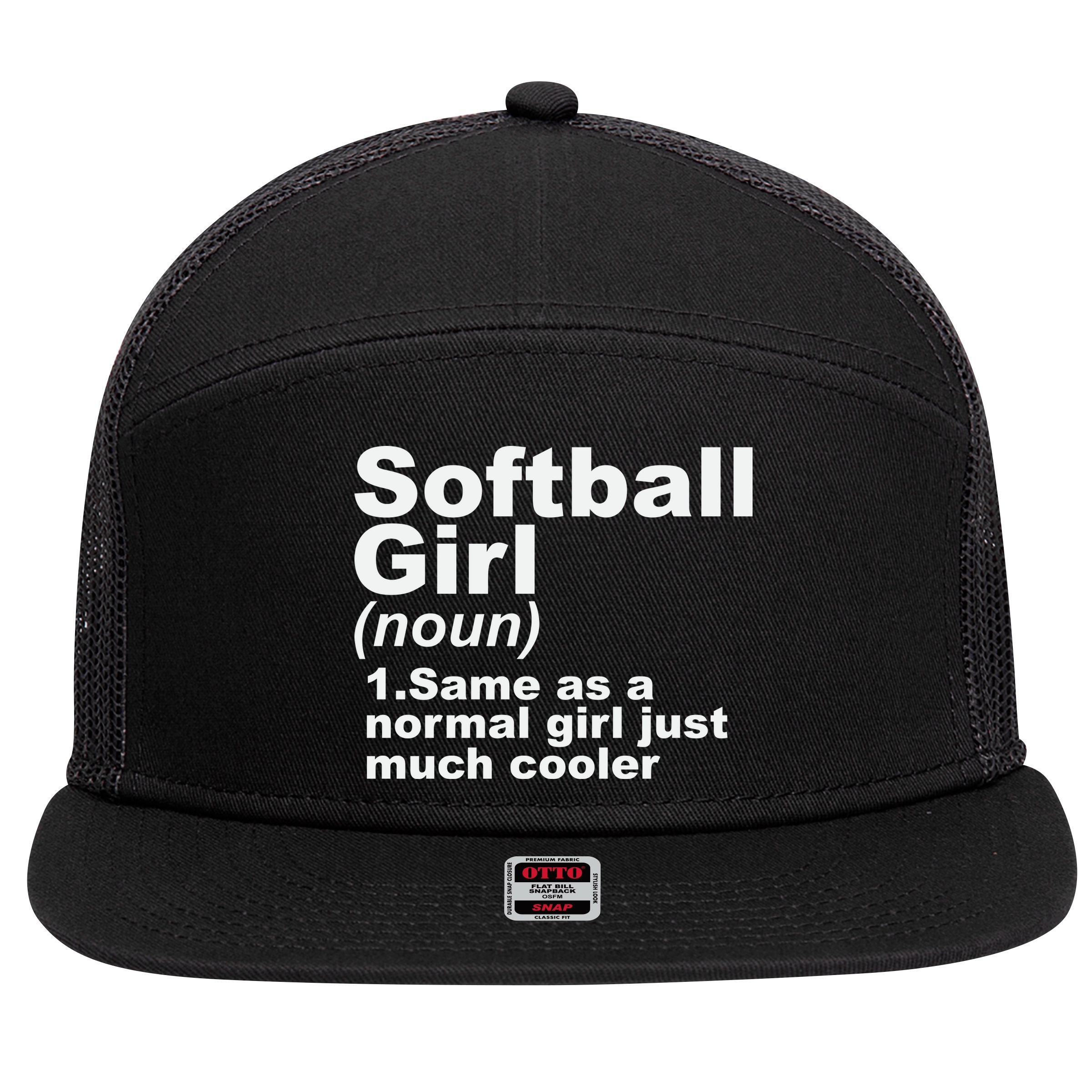 SOFTBALL GIRL 7 Panel Mesh Trucker Snapback Hat