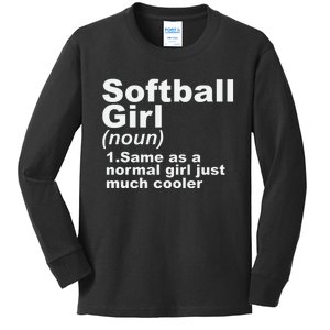 SOFTBALL GIRL Kids Long Sleeve Shirt