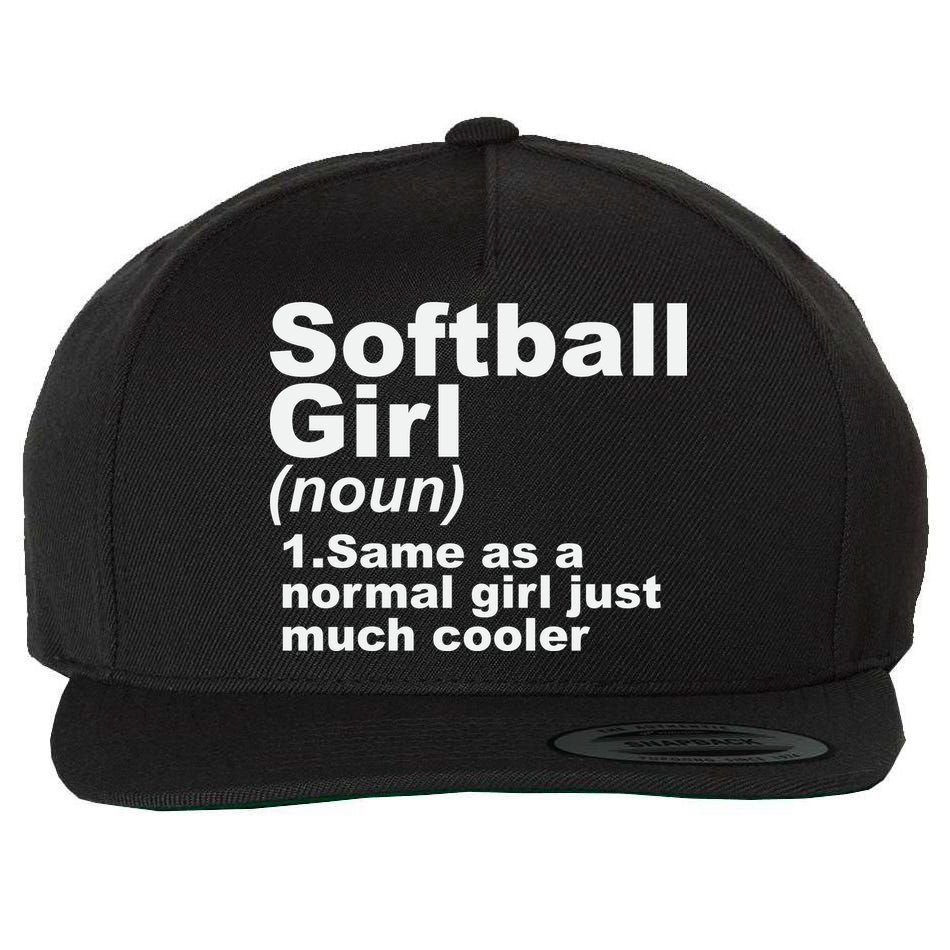 SOFTBALL GIRL Wool Snapback Cap