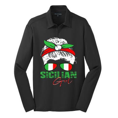 Sicilian Girl Sicily Silk Touch Performance Long Sleeve Polo