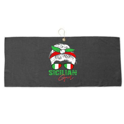 Sicilian Girl Sicily Large Microfiber Waffle Golf Towel