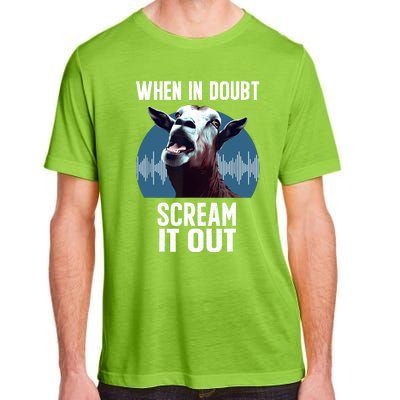 Screaming Goat Scream It Out Meme Face Goat Owner Farmer Adult ChromaSoft Performance T-Shirt