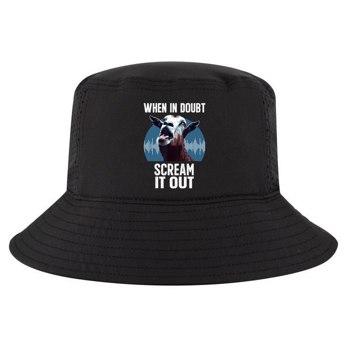 Screaming Goat Scream It Out Meme Face Goat Owner Farmer Cool Comfort Performance Bucket Hat