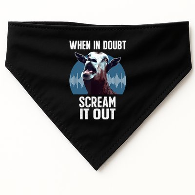 Screaming Goat Scream It Out Meme Face Goat Owner Farmer USA-Made Doggie Bandana