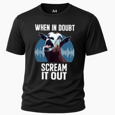 Screaming Goat Scream It Out Meme Face Goat Owner Farmer Performance Shirt
