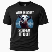 Screaming Goat Scream It Out Meme Face Goat Owner Farmer Cooling Performance Crew T-Shirt
