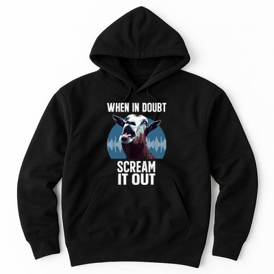 Screaming Goat Scream It Out Meme Face Goat Owner Farmer Hoodie