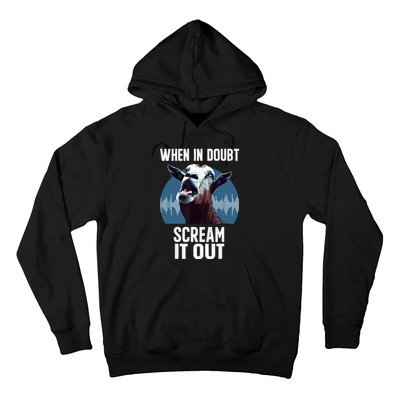 Screaming Goat Scream It Out Meme Face Goat Owner Farmer Hoodie