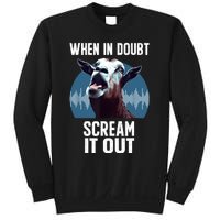 Screaming Goat Scream It Out Meme Face Goat Owner Farmer Sweatshirt