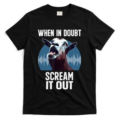 Screaming Goat Scream It Out Meme Face Goat Owner Farmer T-Shirt