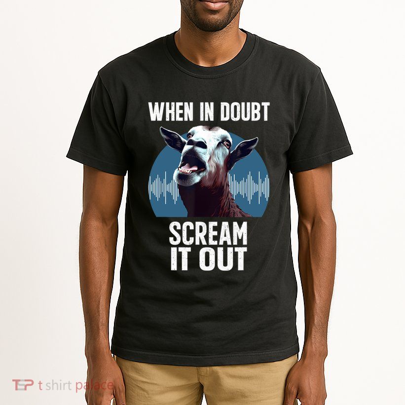 Screaming Goat Scream It Out Meme Face Goat Owner Farmer Tall T-Shirt