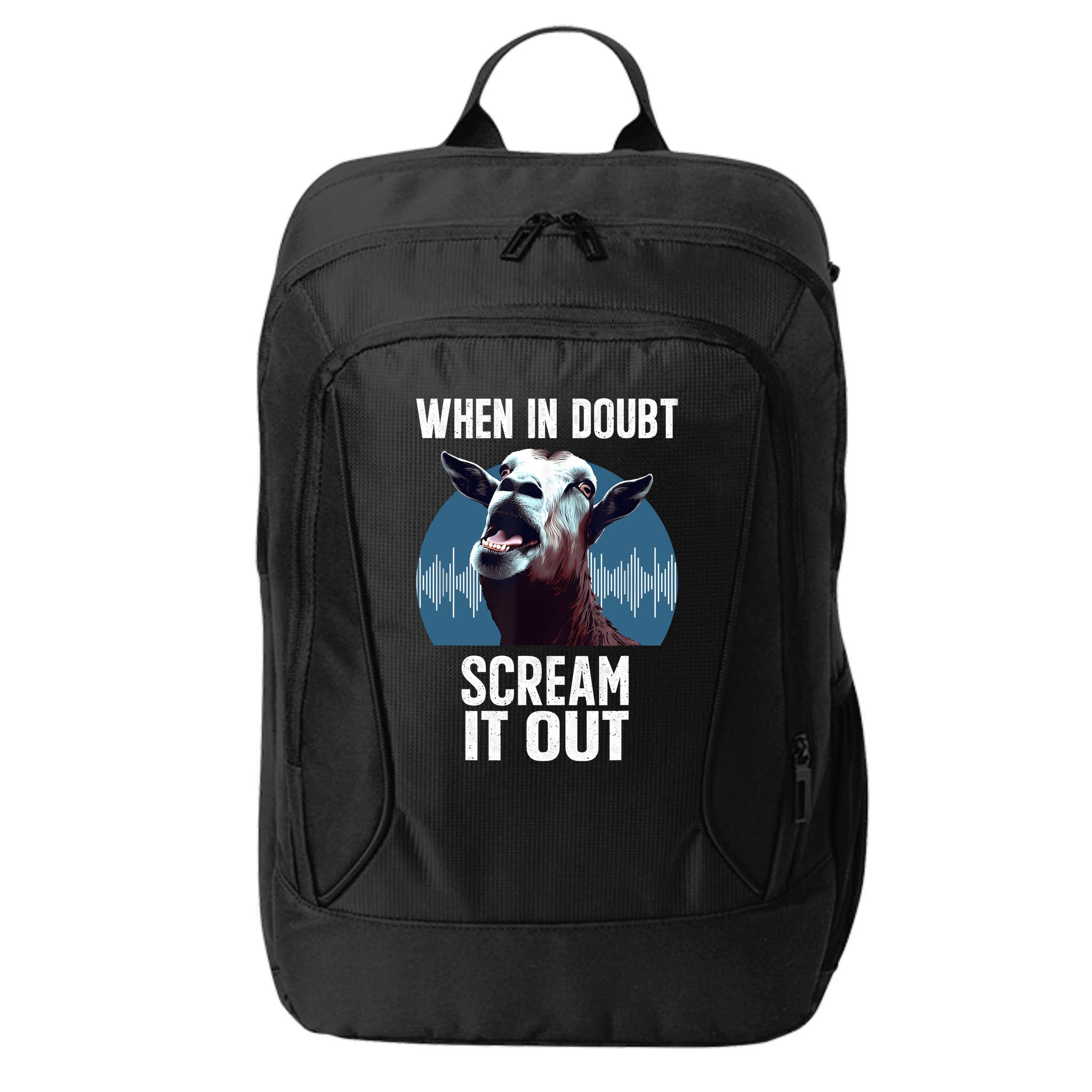 Screaming Goat Scream It Out Meme Face Goat Owner Farmer City Backpack