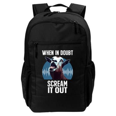 Screaming Goat Scream It Out Meme Face Goat Owner Farmer Backpack